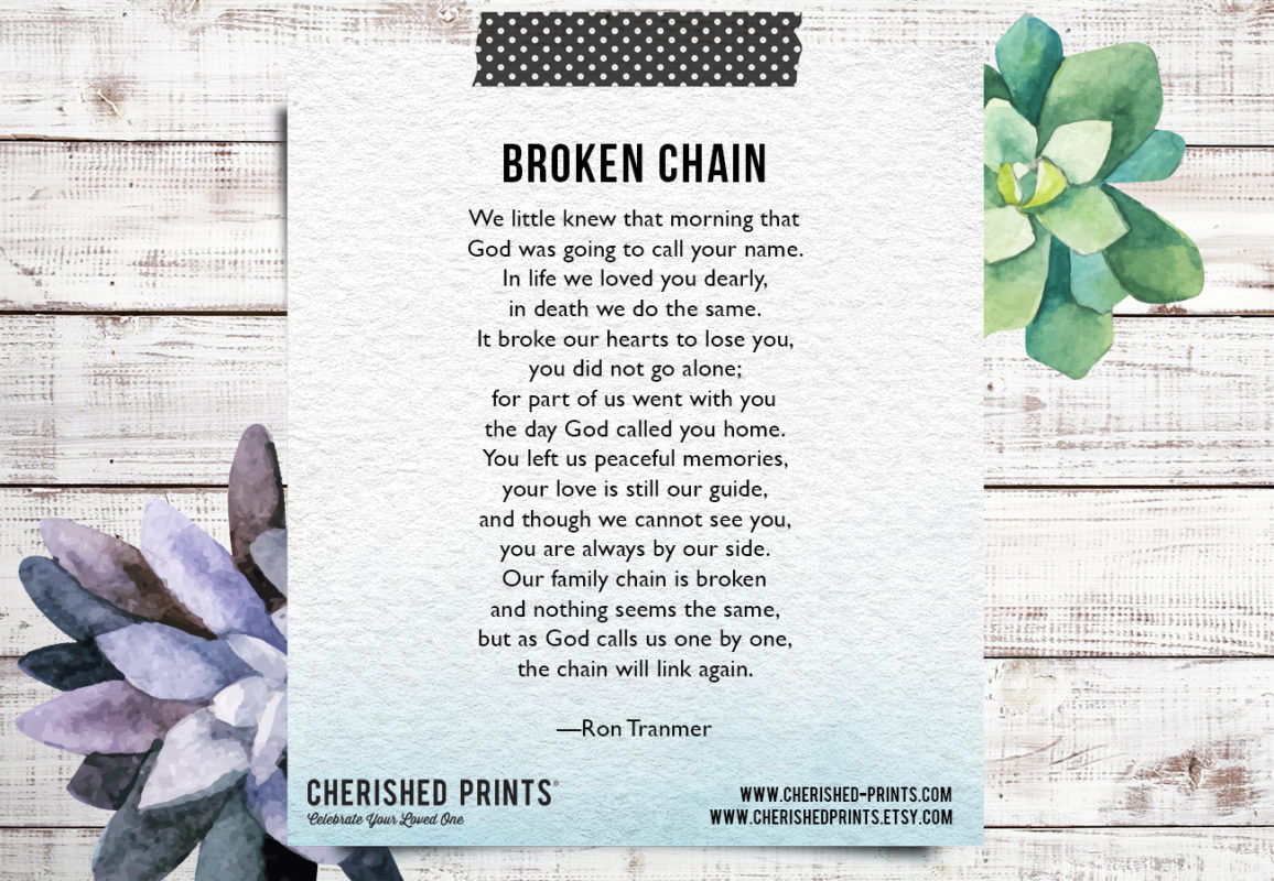 Printable Broken Chain Poem Printable Blank World