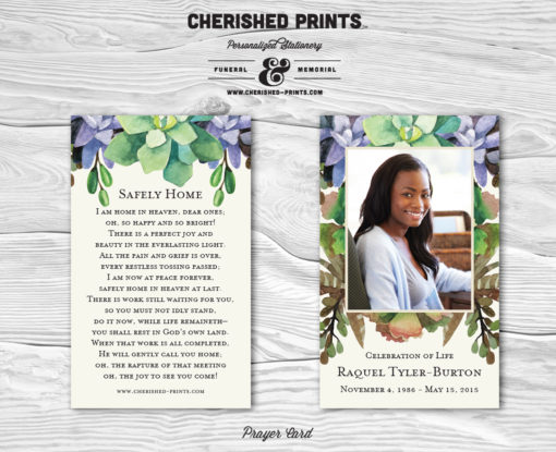 Cherished Prints Succulents Prayer Cards