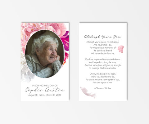 Beautiful Soft Peonies Prayer Cards • Cherished Prints