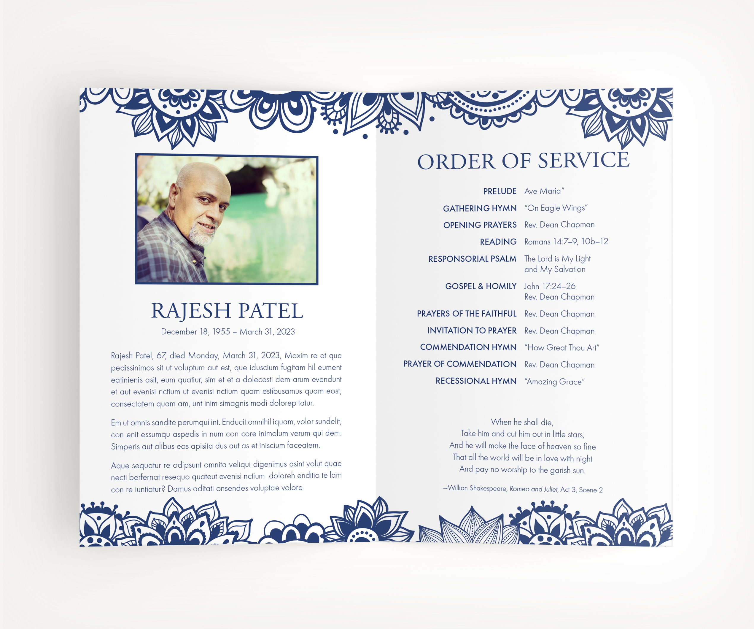 Memorial Card Printing - Printing Services For Funeral Programs