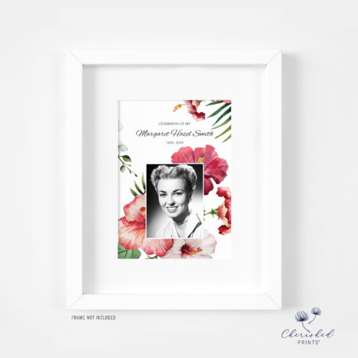 Framed Tropical flowers invitation