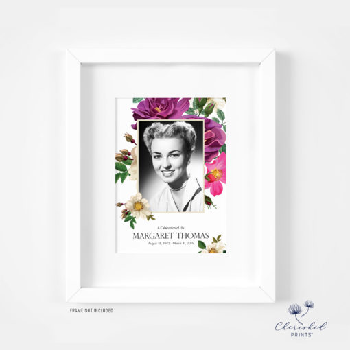 Spring Flowers Memorial Card Framed