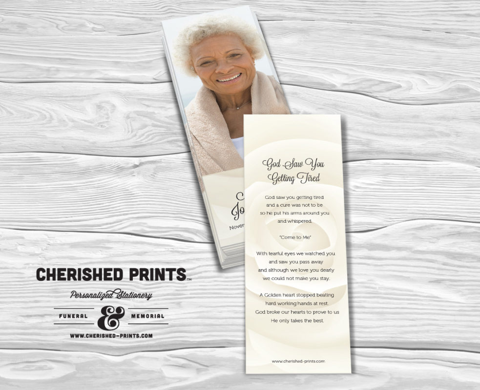 Memorial Bookmarks: Laminated Photo Keepsakes Memorial cards