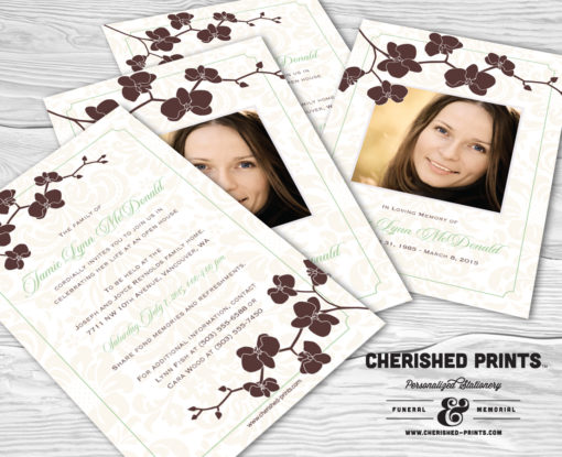 Orchid Celebration of Life Invitation