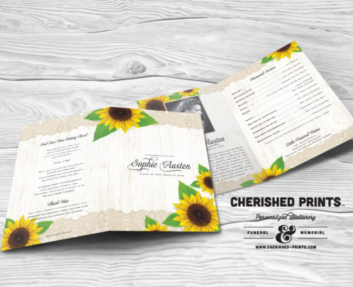 Sunflowers Funeral Program