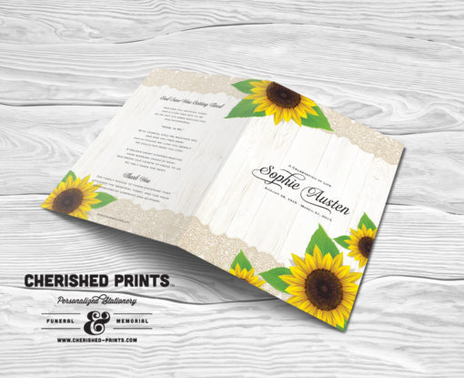 Sunflowers Funeral Program