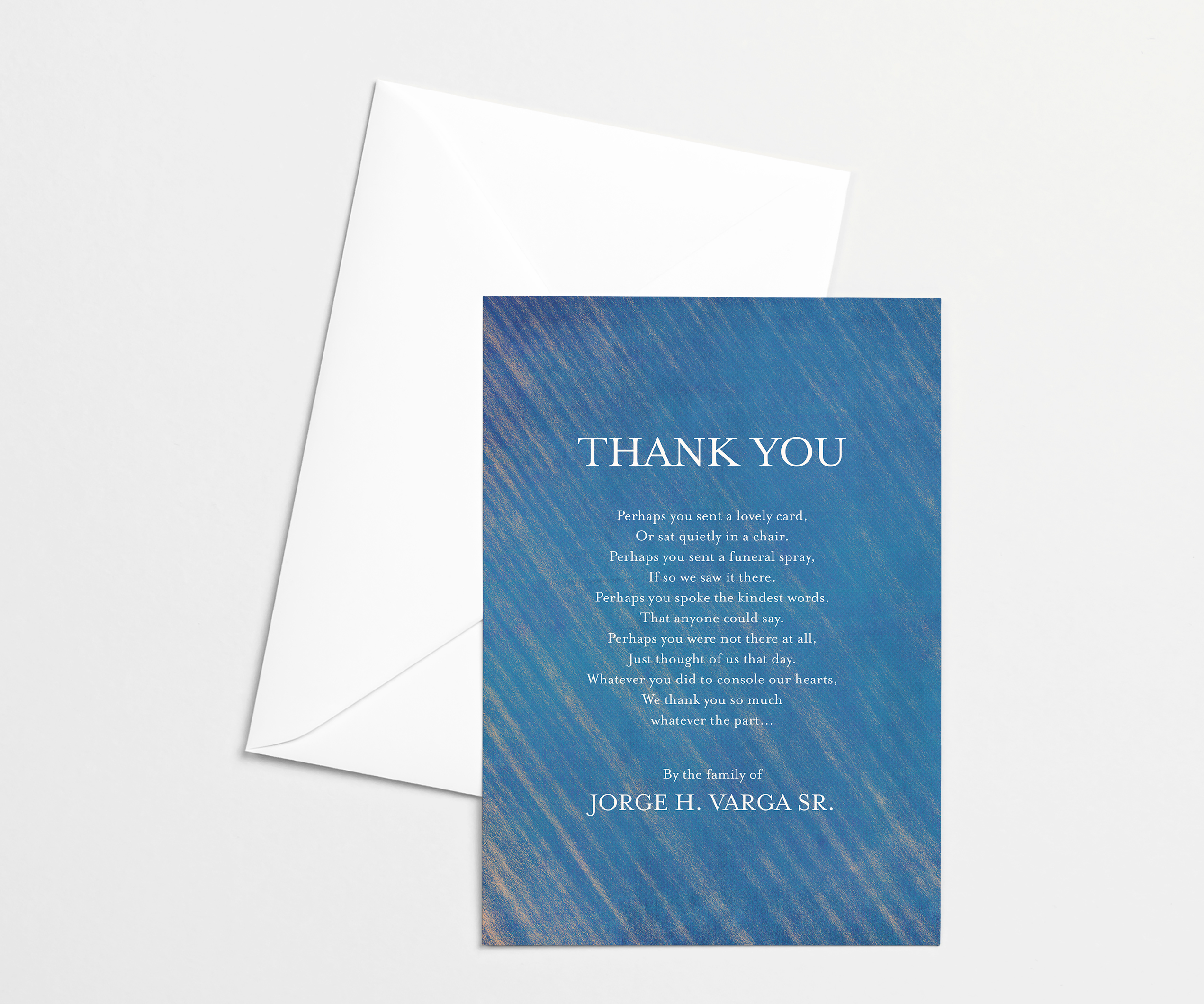 Palm Leaves Funeral Thank You Cards with Your Personalized Message