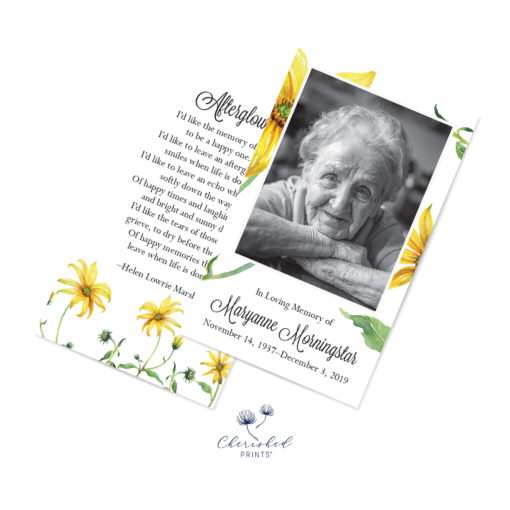 yellow daisies Prayer card