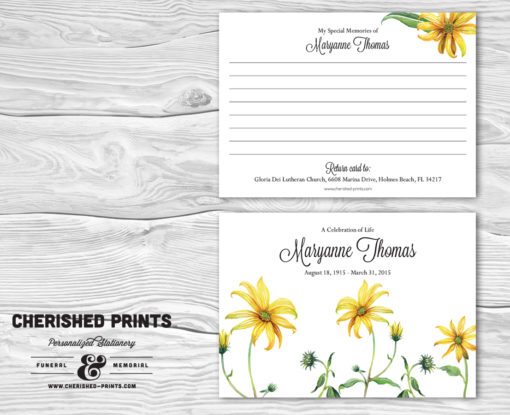 Daisies Memorial Card