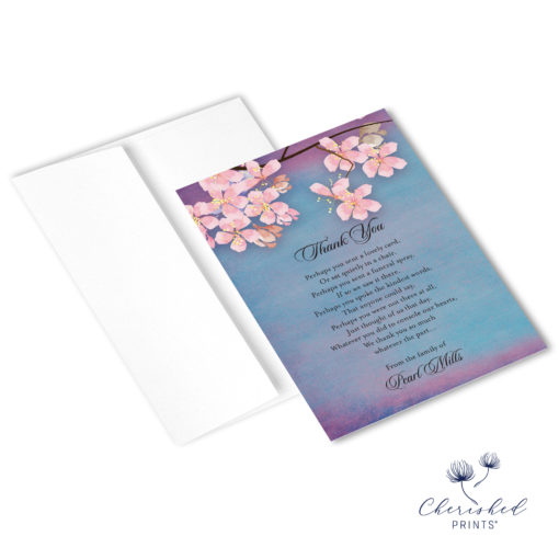 Sakura Cherry Blossom Thank You Note Card with envelope