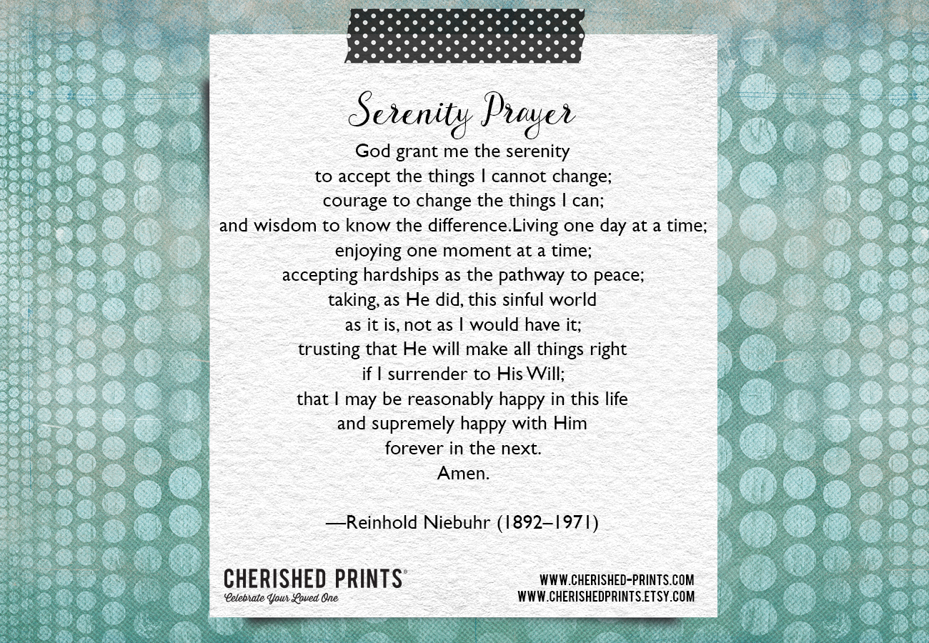 Serenity Prayer • Cherished Prints